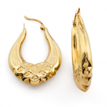 9ct gold (Hollow) 3.7g Hoop Earrings